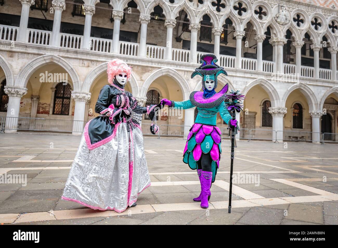 Two beautiful venetian masks hi-res stock photography and images - Alamy