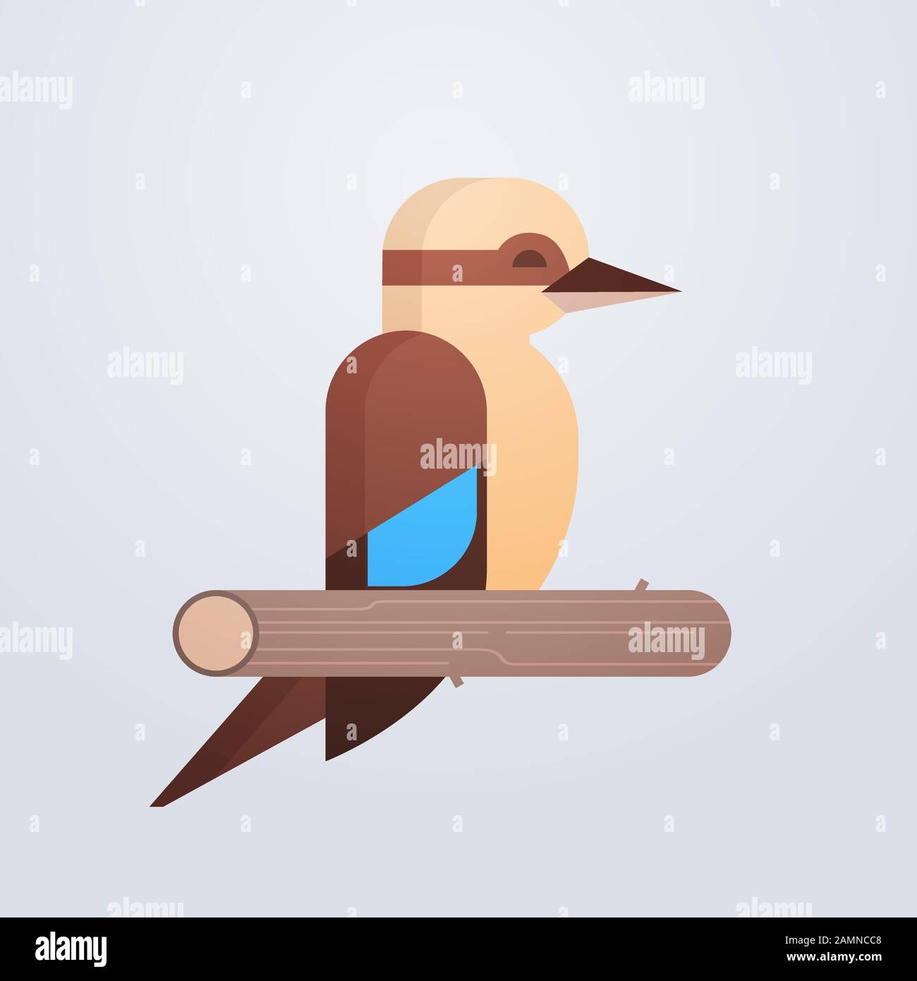 kookaburra bird icon cute cartoon wild animal symbol wildlife species fauna concept flat vector illustration Stock Vector