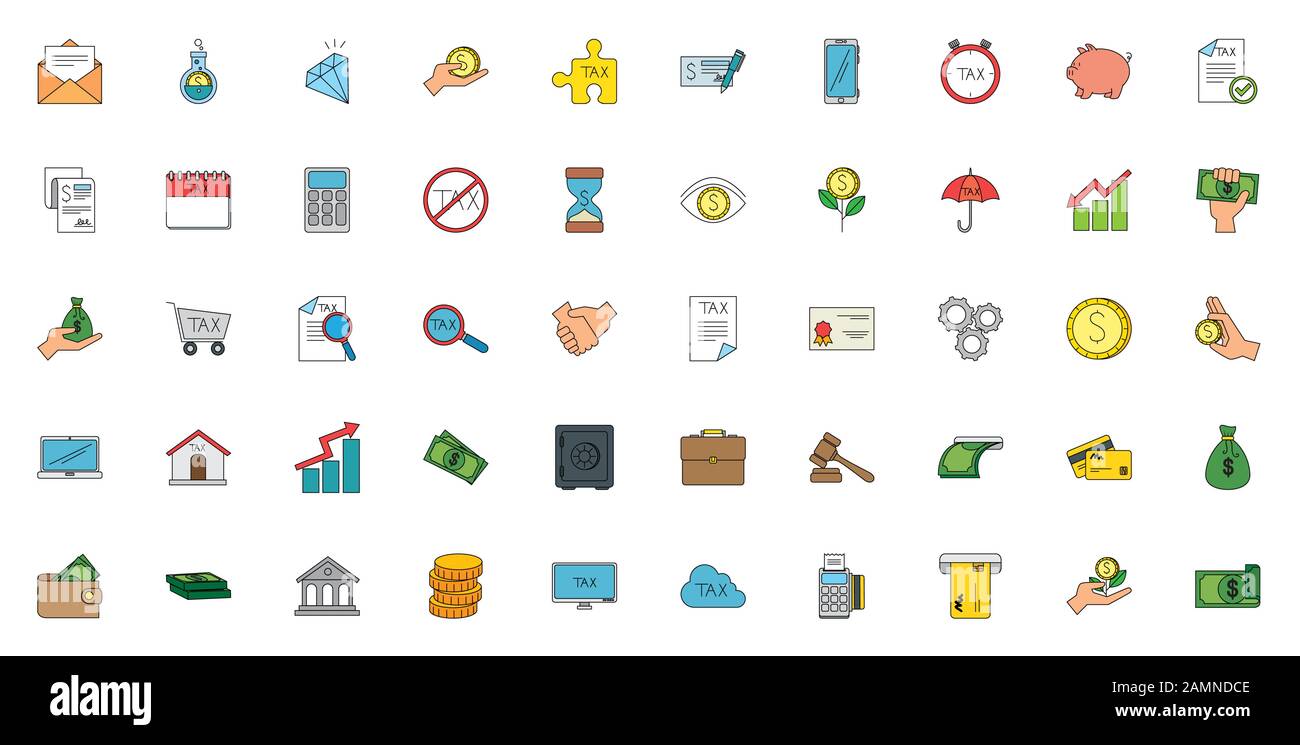 Isolated money and tax icon set vector design Stock Vector Image & Art ...