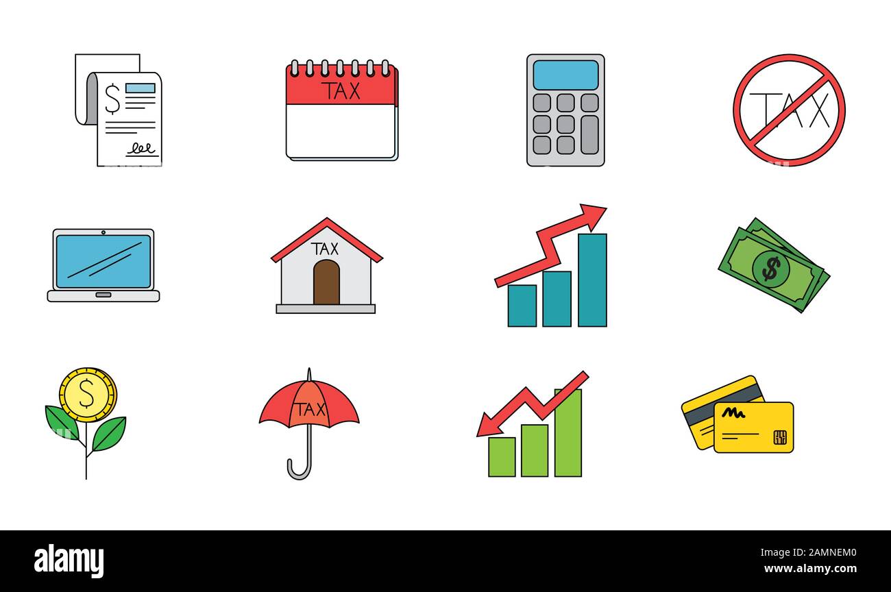 Isolated money and tax icon set vector design Stock Vector Image & Art ...