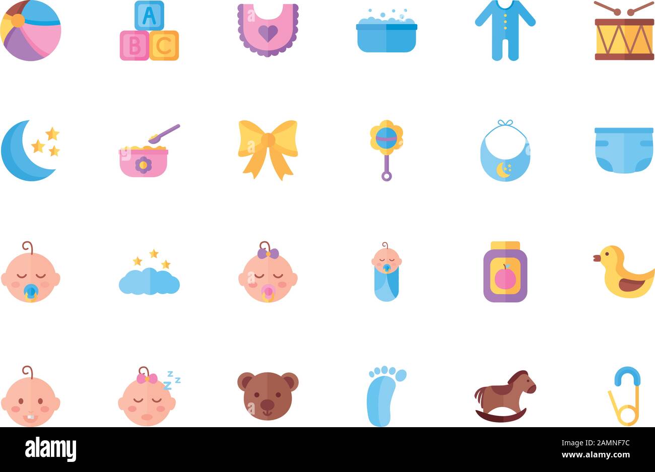 bundle of baby set icons Stock Vector Image & Art - Alamy