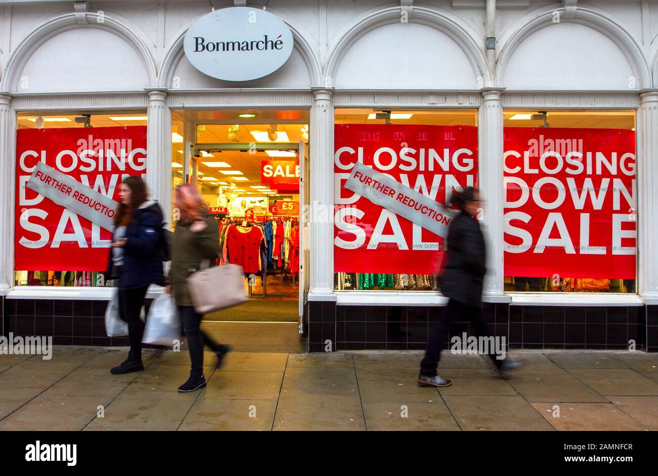Bonmarche Closing Down Sales, sale banner, shop window, store, business