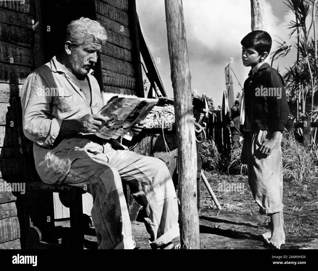 TRACY,PAZOS, THE OLD MAN AND THE SEA, 1958 Stock Photo