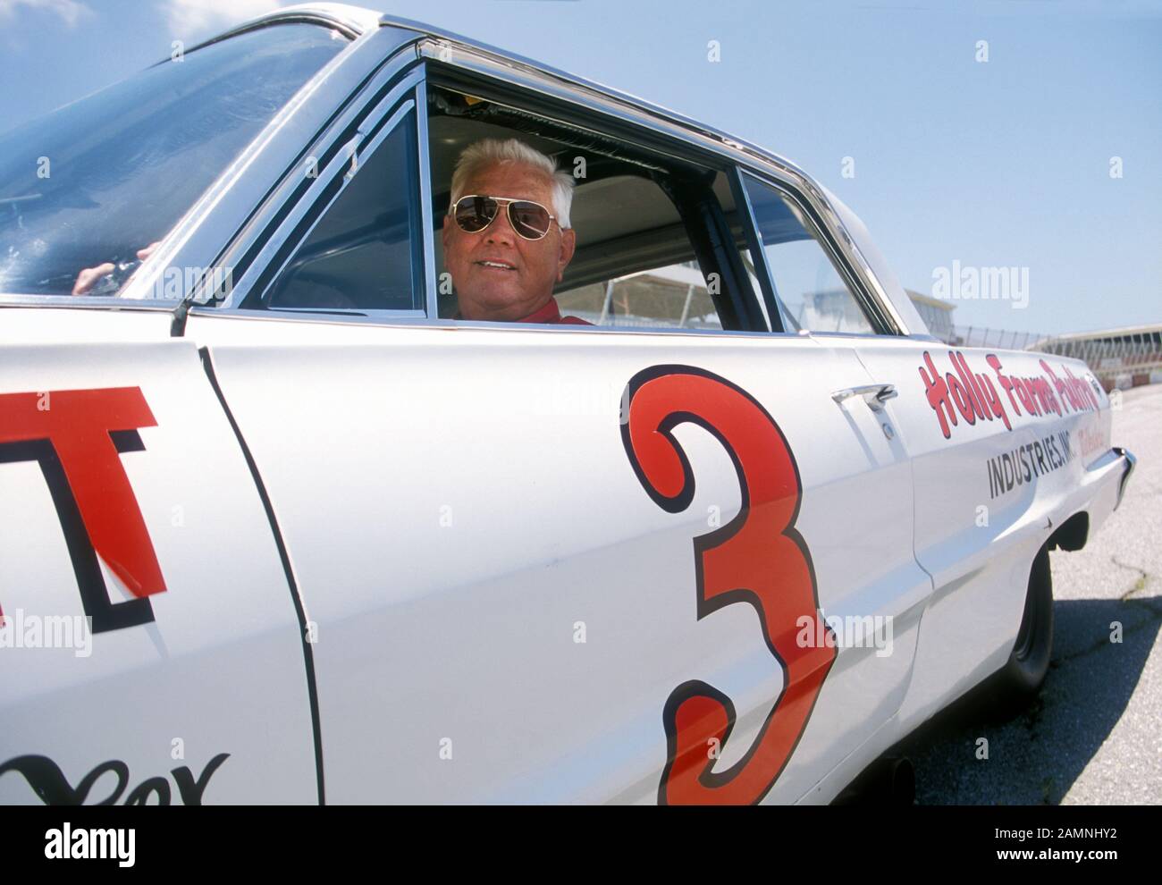 Junior Johnson with his Magic Motor Chevrolet Impala SS (1963) at North Wilksboro Speedway North Carolina USA 2000 Stock Photo
