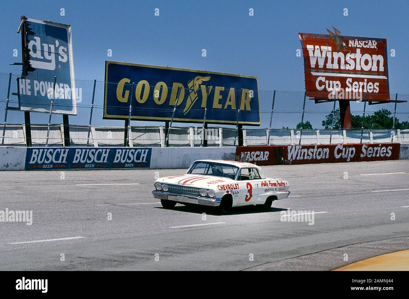 Junior Johnson with his Magic Motor Chevrolet Impala SS (1963) at North Wilksboro Speedway North Carolina USA 2000 Stock Photo