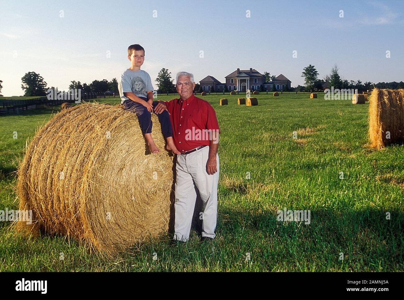 Junior Johnson and son Robert Glenn Johnson at his farm in North Carolina USA 2000 Stock Photo