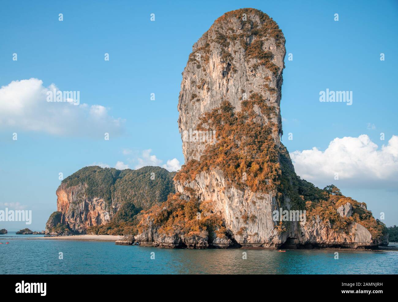 Amazing rock along the famous Railay Beach, Ao Nang, Thailand Stock ...