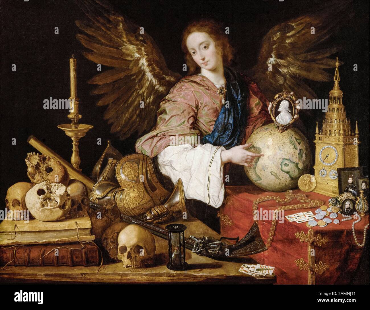 Antonio de Pereda, painting, Allegory of Vanity, 1632-1636 Stock Photo