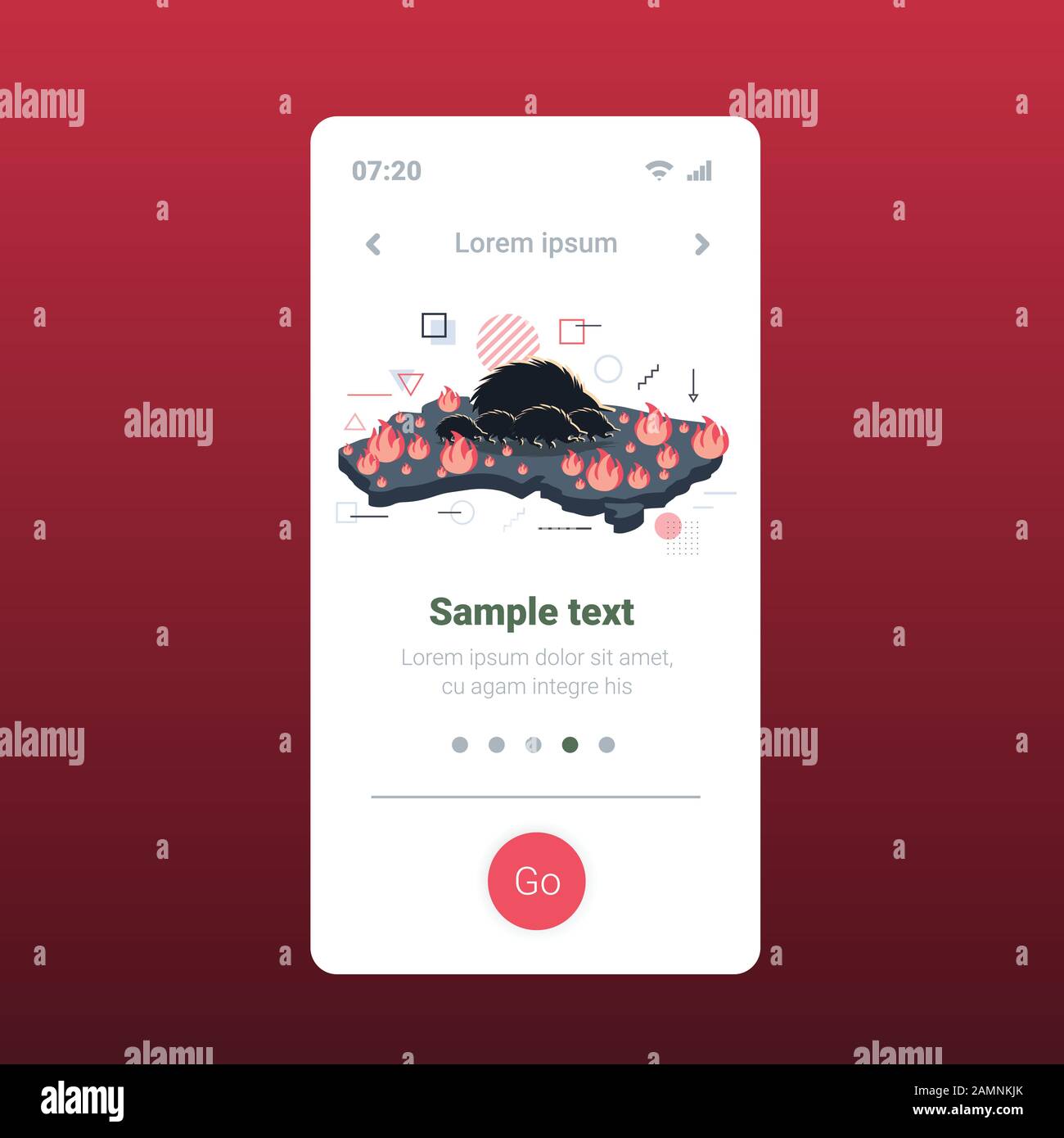 map of Australia with echidna running from bushfire endangered animals