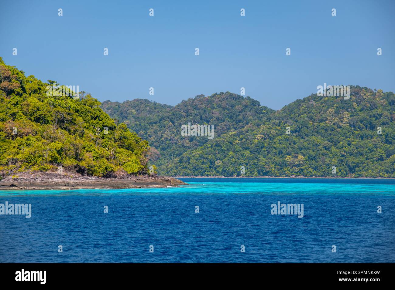 Mu Ko Surin National Park. Amazing crystal clear waters of Thailand. Stock Photo