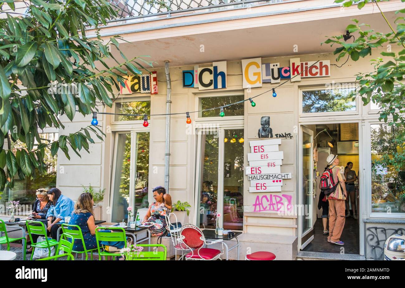 kauf dich gluecklich, cafe, ice cream parlour Stock Photo