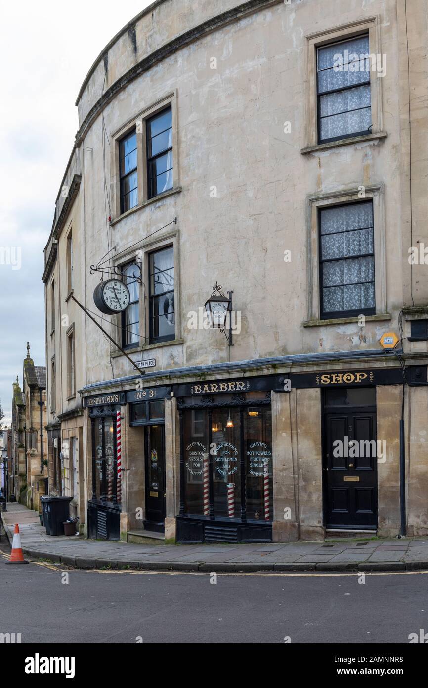Mr Swantons Barbers, Bruton Place, Clifton, Bristol, England, UK Stock