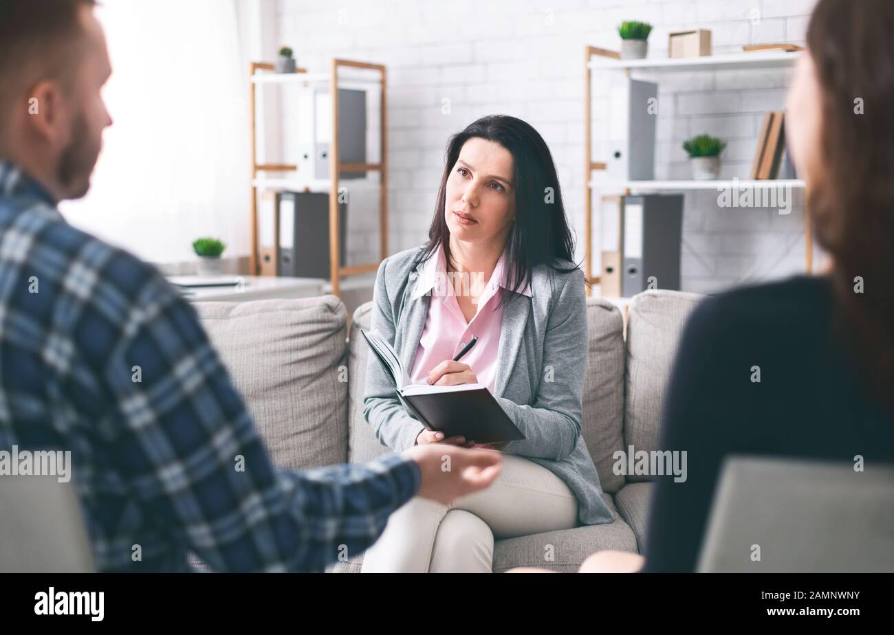 Woman man couple counseling interview hi-res stock photography and ...