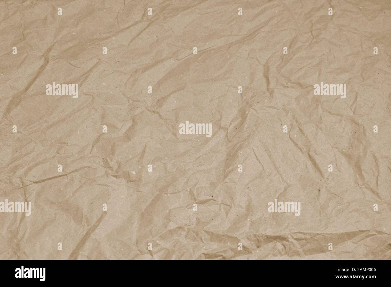 Top view beige crumpled wrapping paper. background Stock Photo