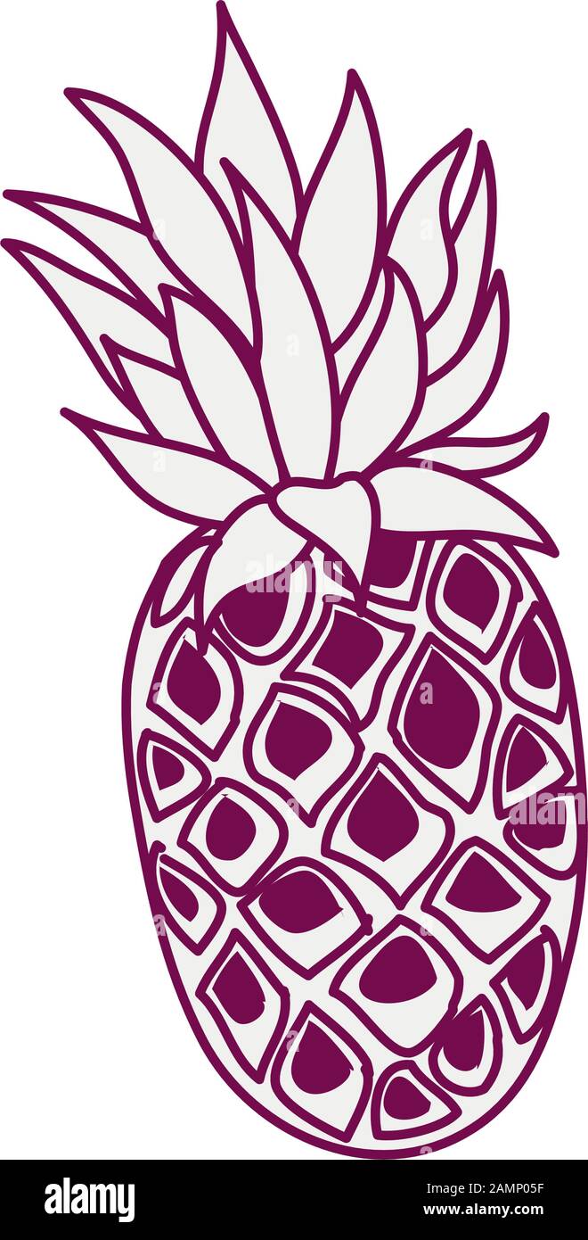 fresh tropical pineapple fruit icon Stock Vector Image & Art - Alamy
