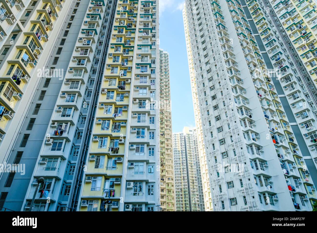 huge residential building complex, high-rise apartment building Stock Photo
