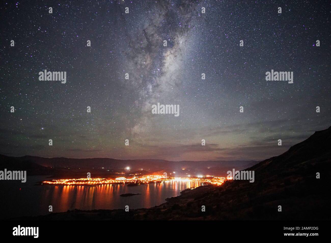 Milkyway over Wanaka. Stock Photo