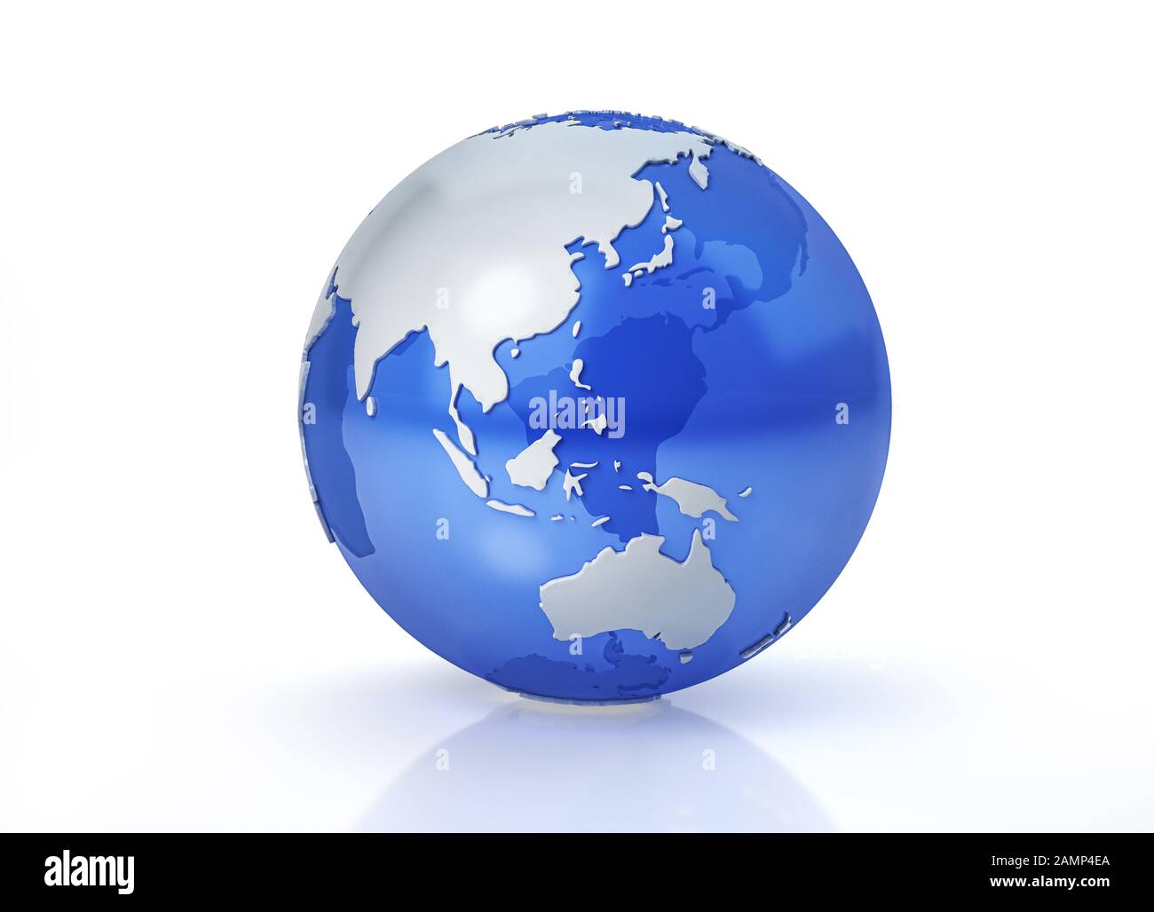 Earth globe stylized. Grey continents in relief. With transparent seas to  reveal continents on the other side. On white background. Oceania view  Stock Photo - Alamy
