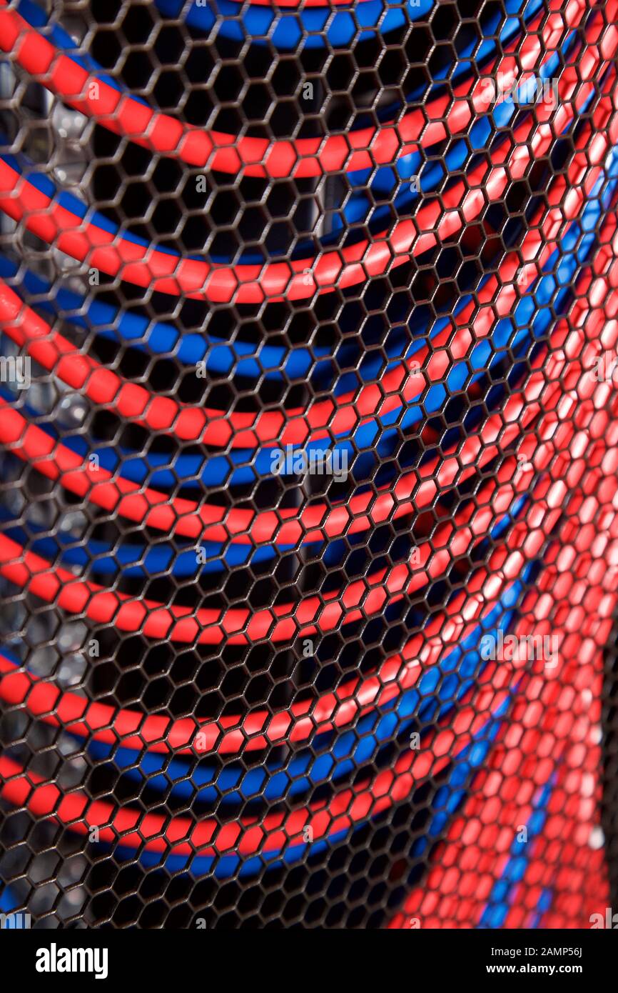 Close up shot of a data centre cabinet. Stock Photo