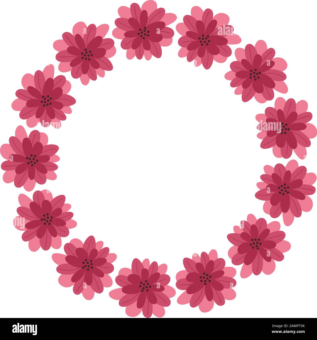 beautiful roses flowers and leafs decorative crown Stock Vector Image ...
