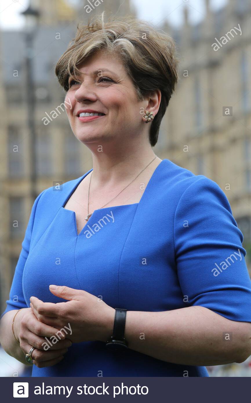 Emily Thornberry gives an interview the morning after the brexit result Stock Photo