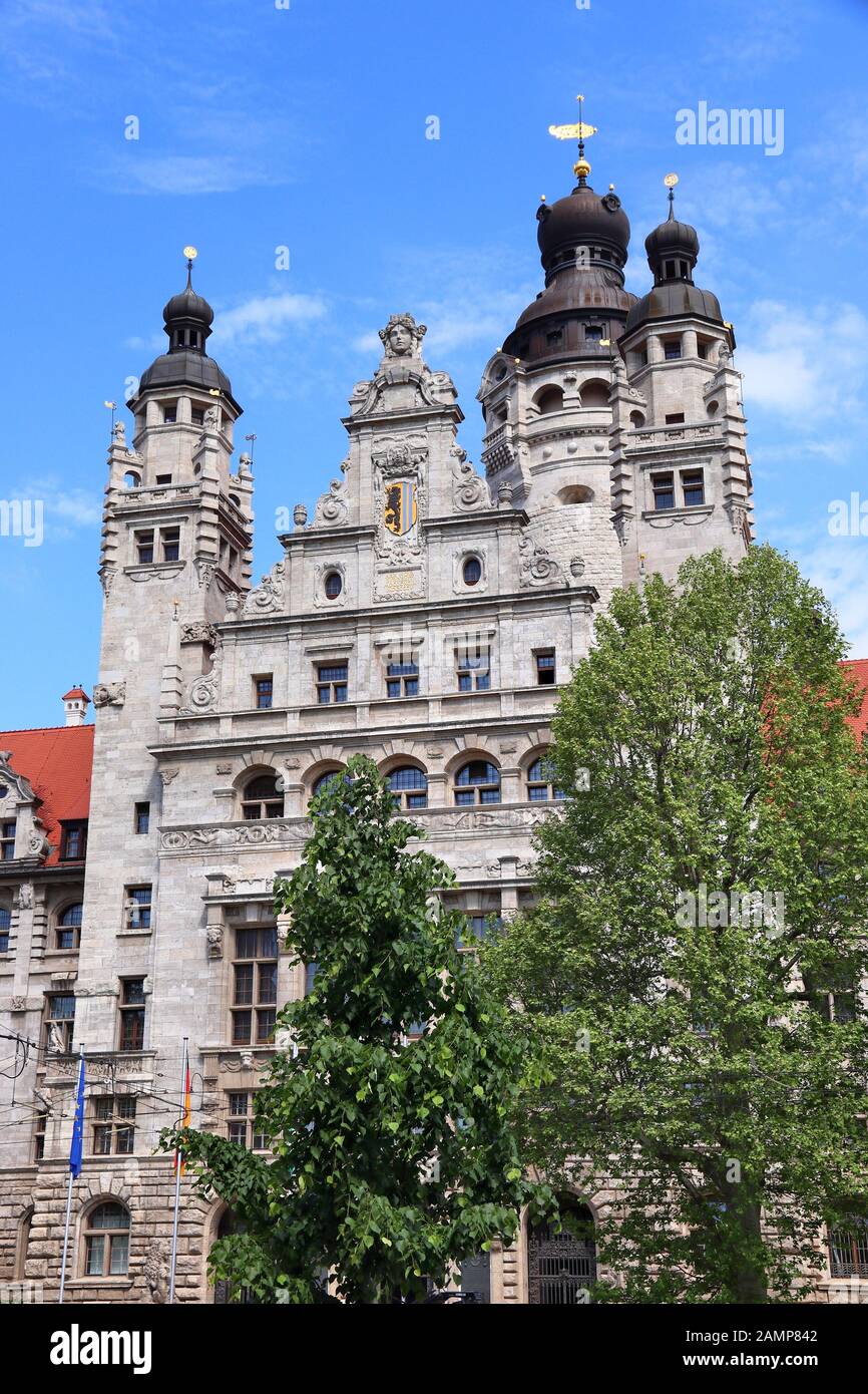 Leipzig city, Germany. New City Hall (Neues Rathaus) built in ...