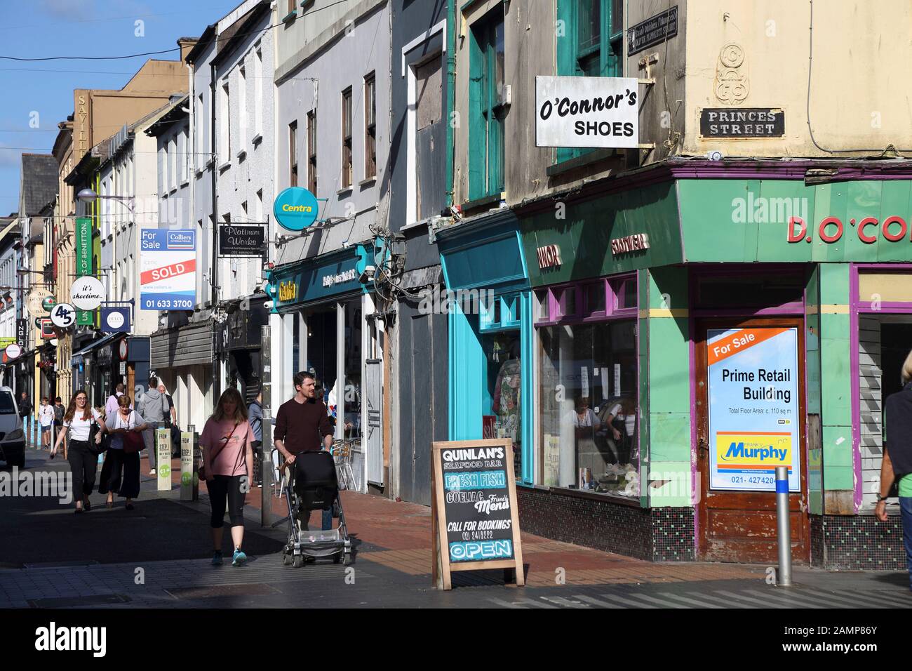 Cork Oliver Plunkett Street Stock Photo Alamy