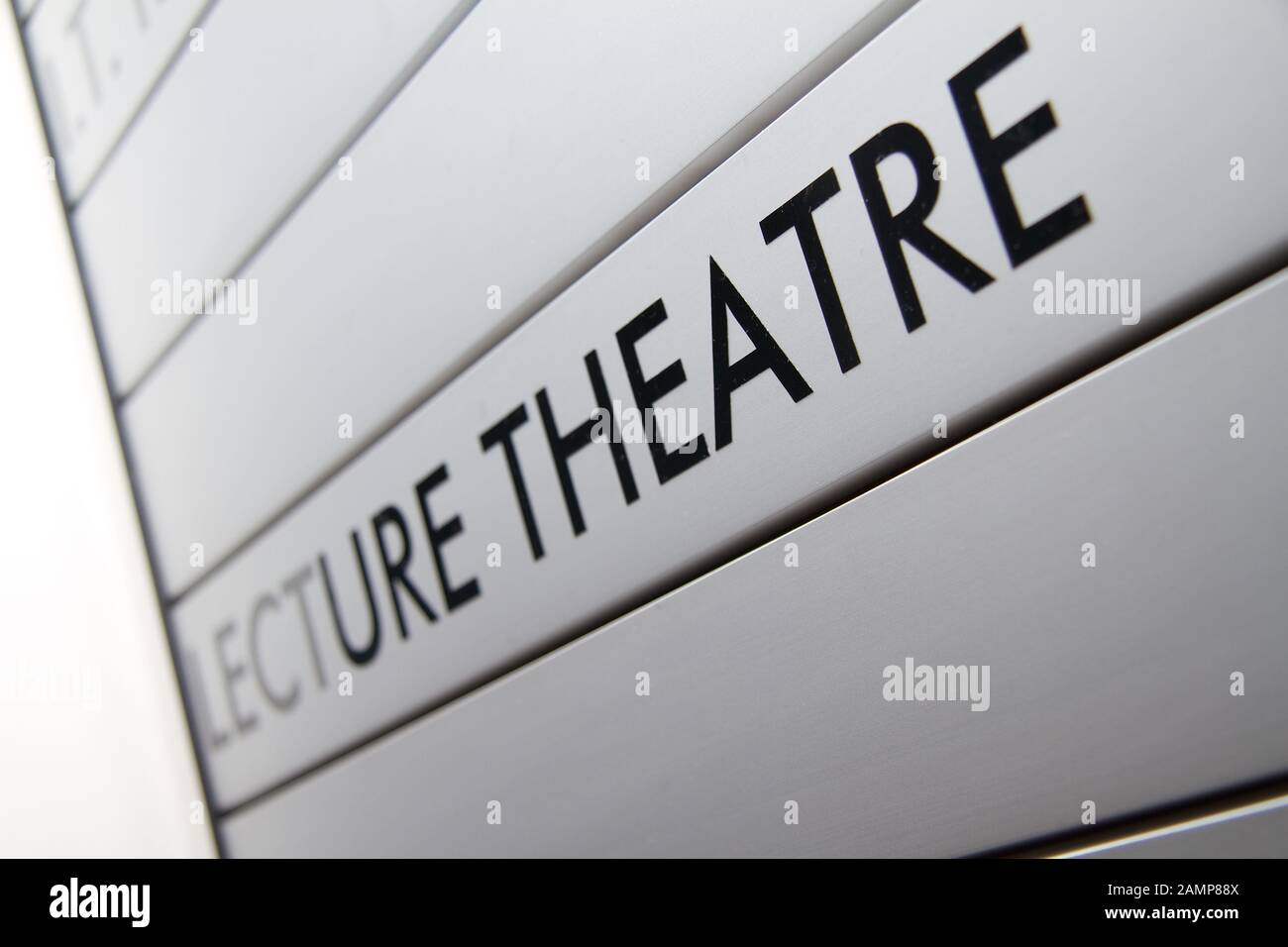 Lecture theatre sign in a university. Stock Photo