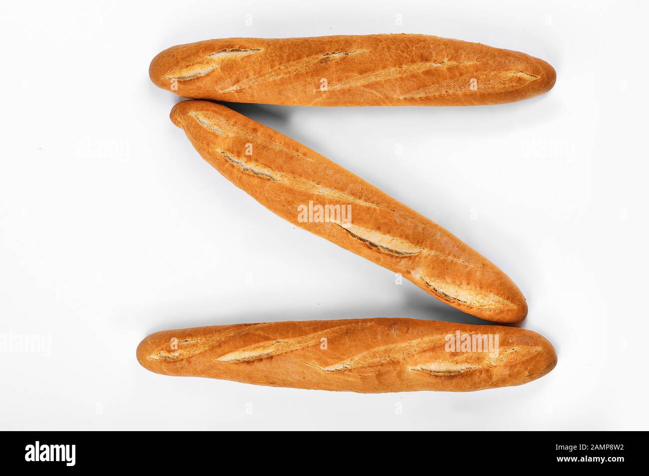 French baguette, bread. Isolated on white background Stock Photo - Alamy