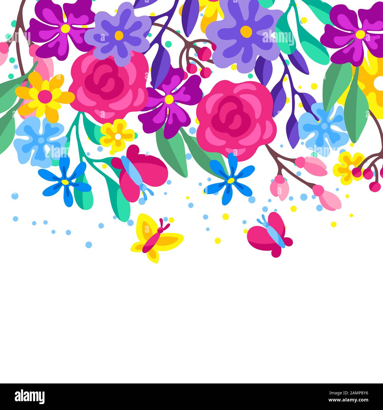 Background with spring flowers. Beautiful decorative natural plants ...