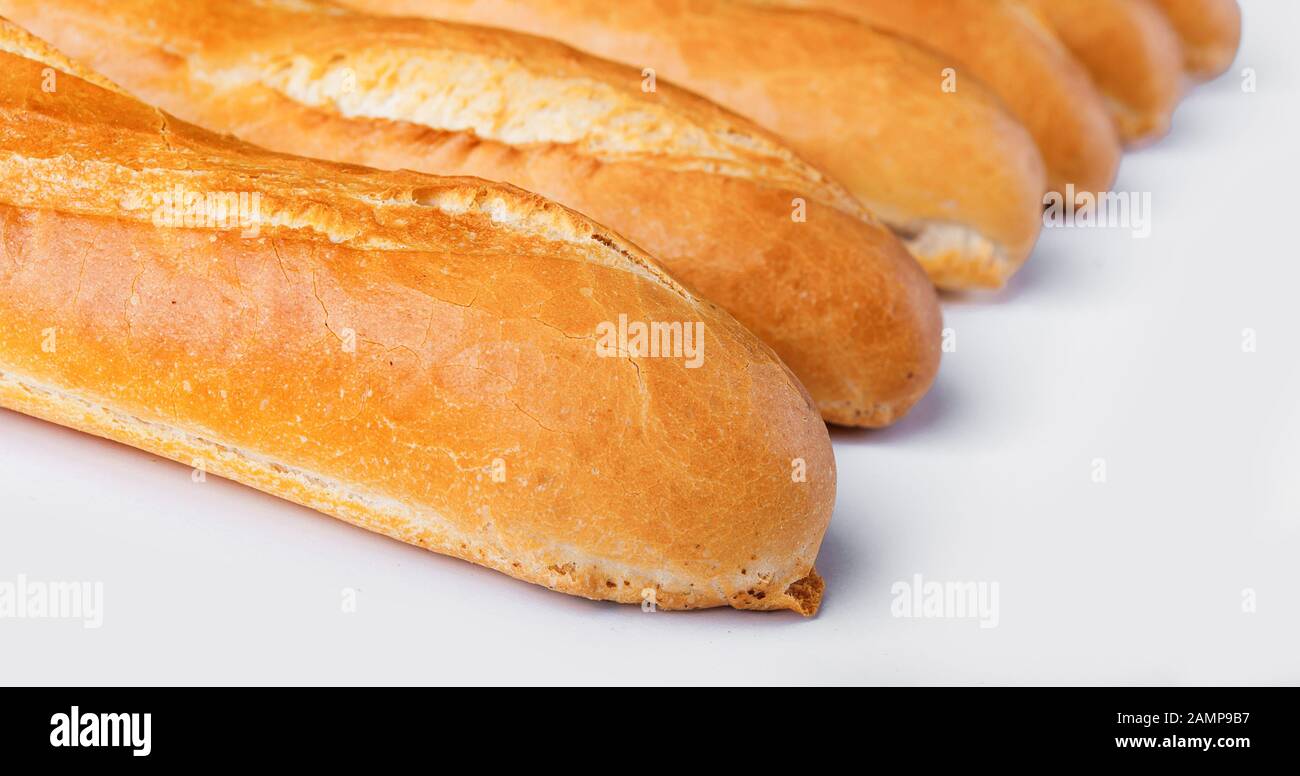 French baguette, bread. Isolated on white background Stock Photo - Alamy