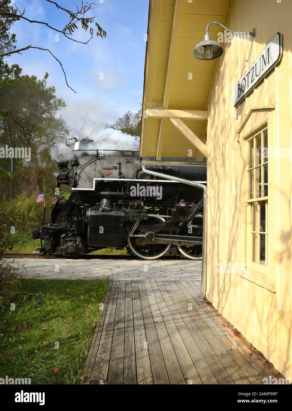 Nickel Plate Road no. 765 is a 2-8-4 'Berkshire' type steam locomotive built for the Nickel Plate Road in 1944 by the Lima Locomotive Works in Lima, O Stock Photo