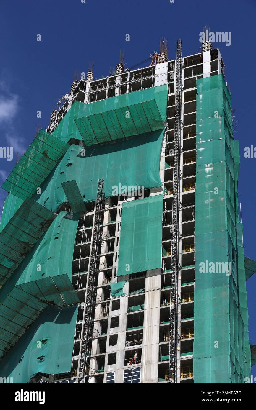 Skyscraper construction generic office building development in Manila