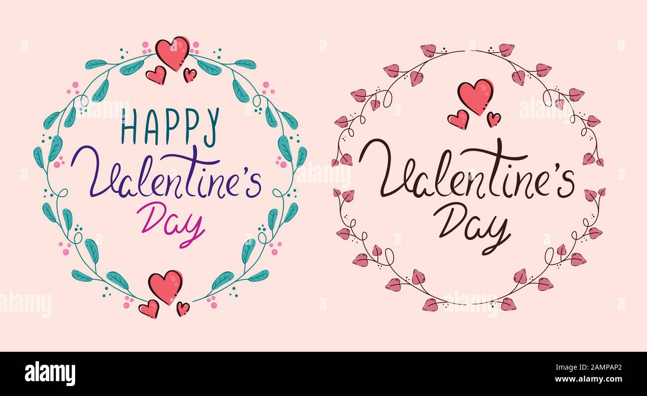 set of happy valentines day cards Stock Vector Image & Art - Alamy
