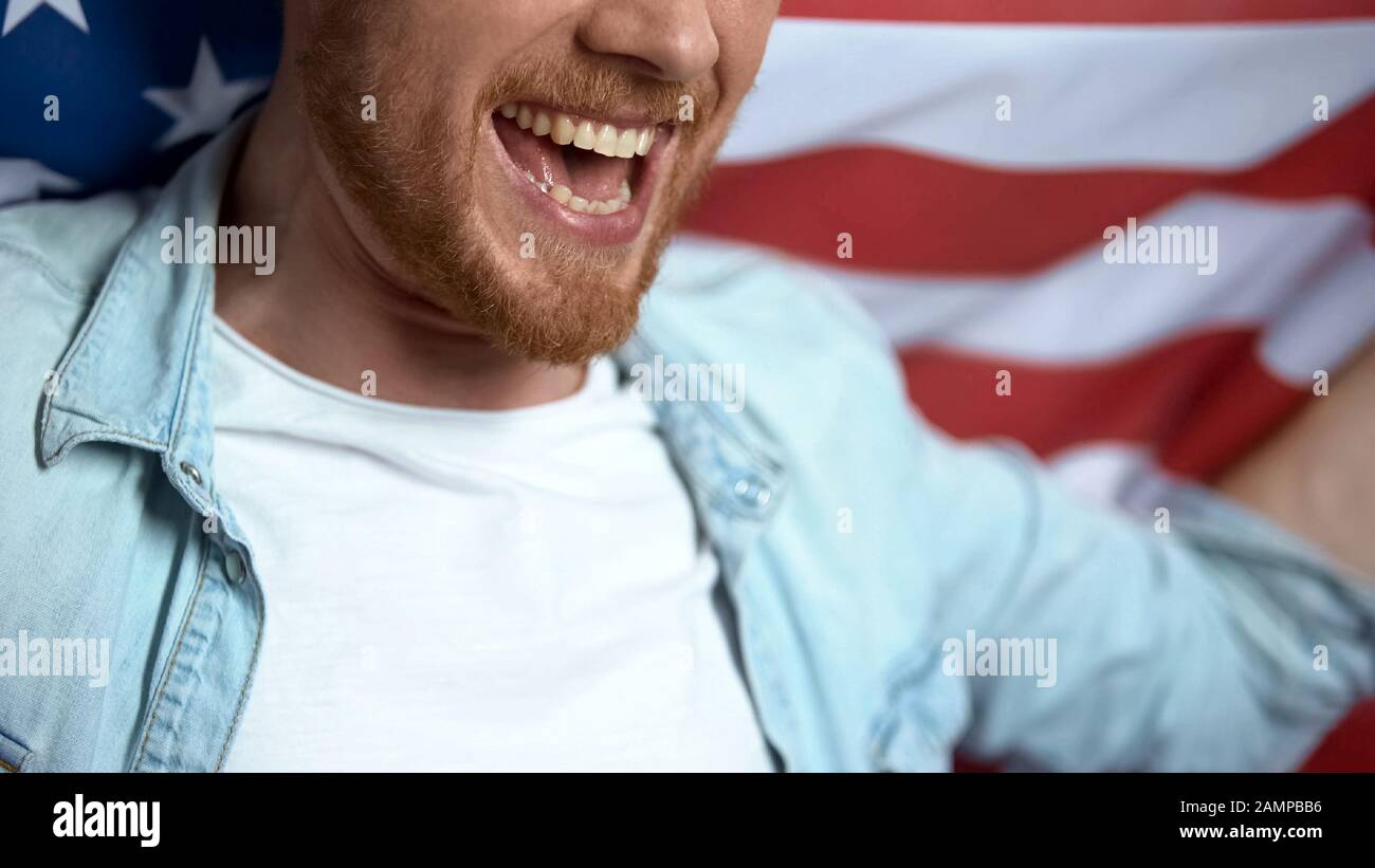 Bearded happy emotional man hi-res stock photography and images - Alamy