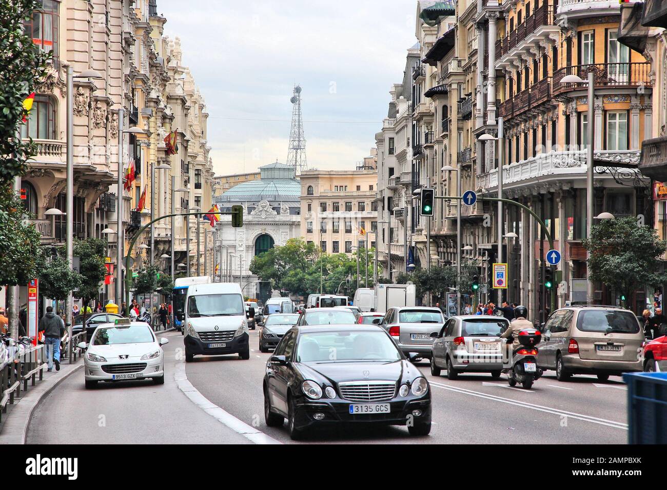 Madrid, Spain - October 24, 2012: People Drive Along Gran Via Street In  Madrid, Spain. Madrid Is The Capital City Of Spain. It Has Population Of  3.2 M Stock Photo - Alamy