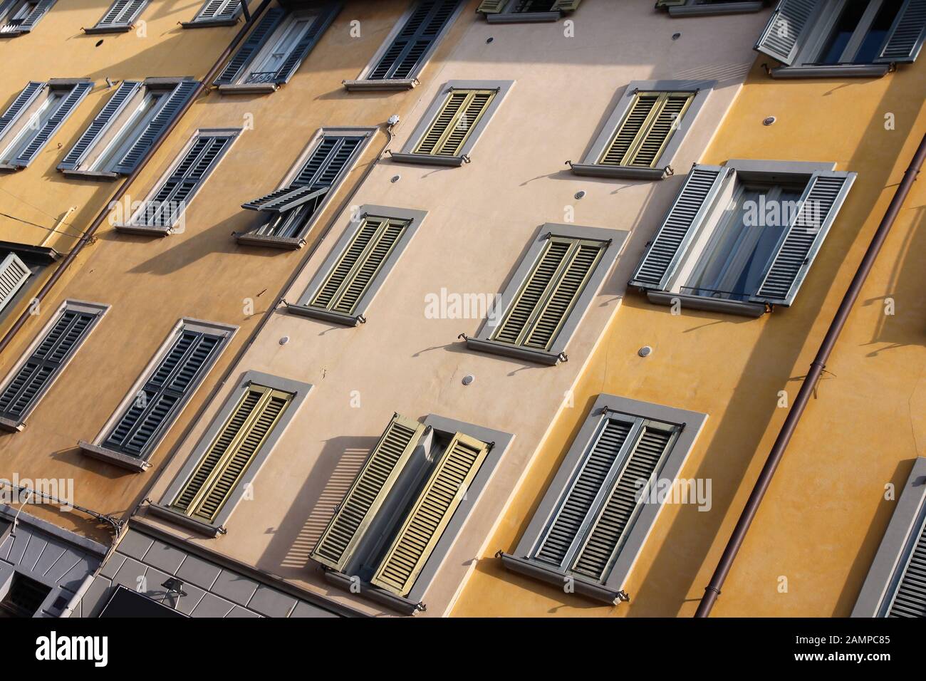 Bergamo in Lombardy, Italy - old residential architecture abstract view. Stock Photo
