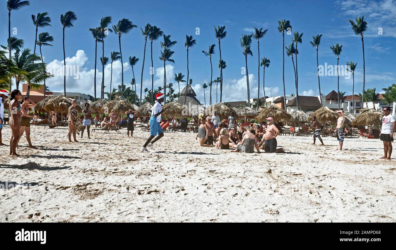 Beach activities for tourists on New Year's Eve, Punta Cana, Dominican