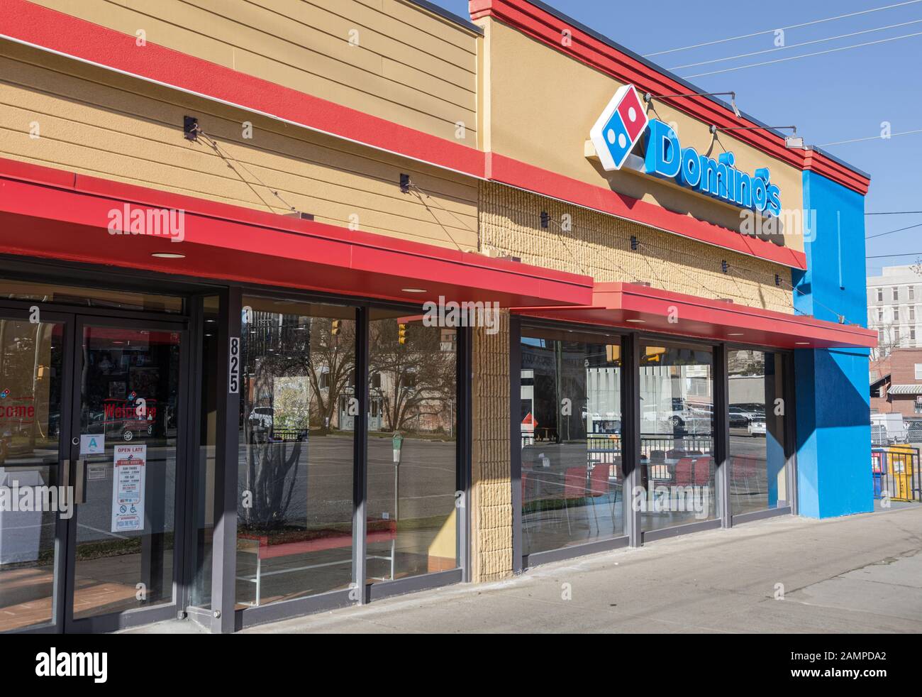 COLUMBIA, SC, USA-8 JANUARY 2010:  A Domino's Pizza, also branded just as 'Domino's', is an American pizza chain restaurant. Stock Photo