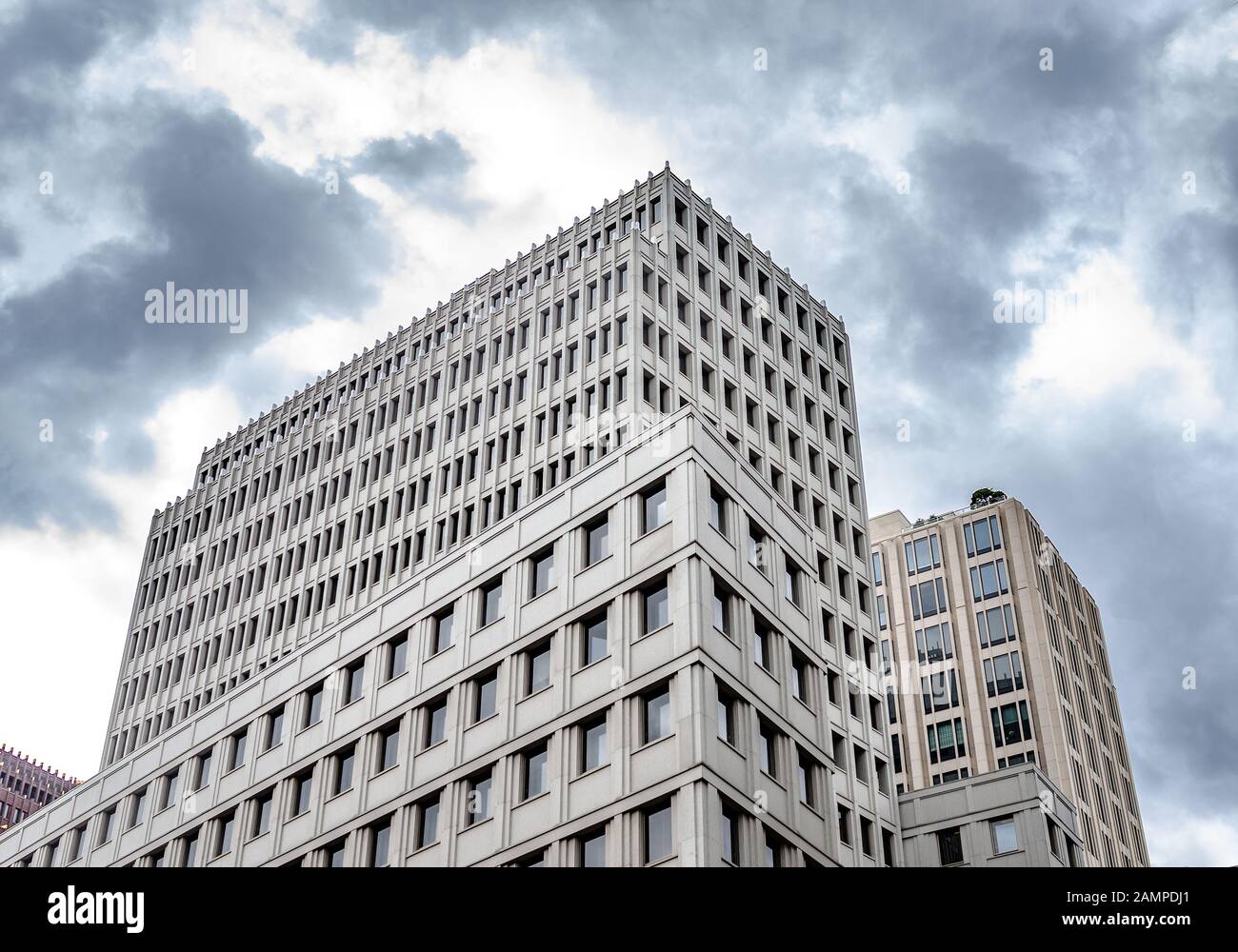 Building on a background of cloudy sky Stock Photo - Alamy