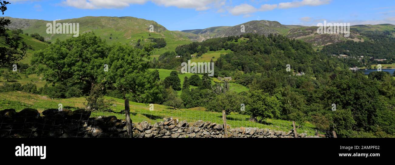View over Glenridding village, Lake District National Park, Cumbria, England, UK Stock Photo