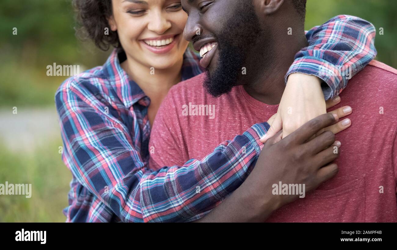 Couple in love showing affection for each other, unquestioning and pure ...