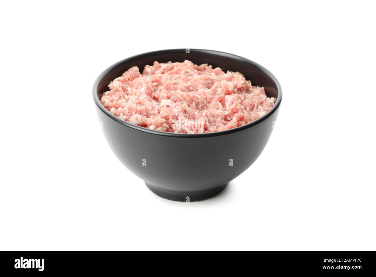 Bowl with minced meat isolated on white background Stock Photo - Alamy