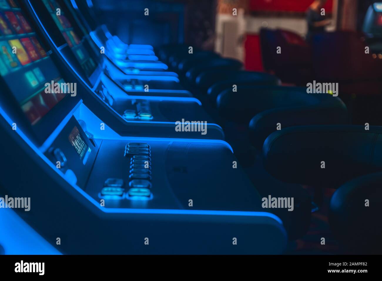 Slot machines in a casino. Stock Photo