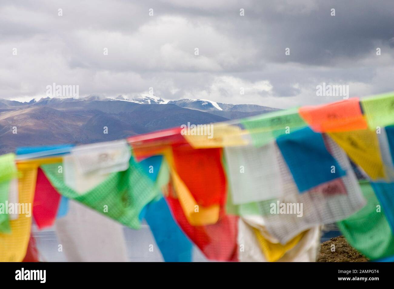 Prayer Flags In Tibet Stock Photo