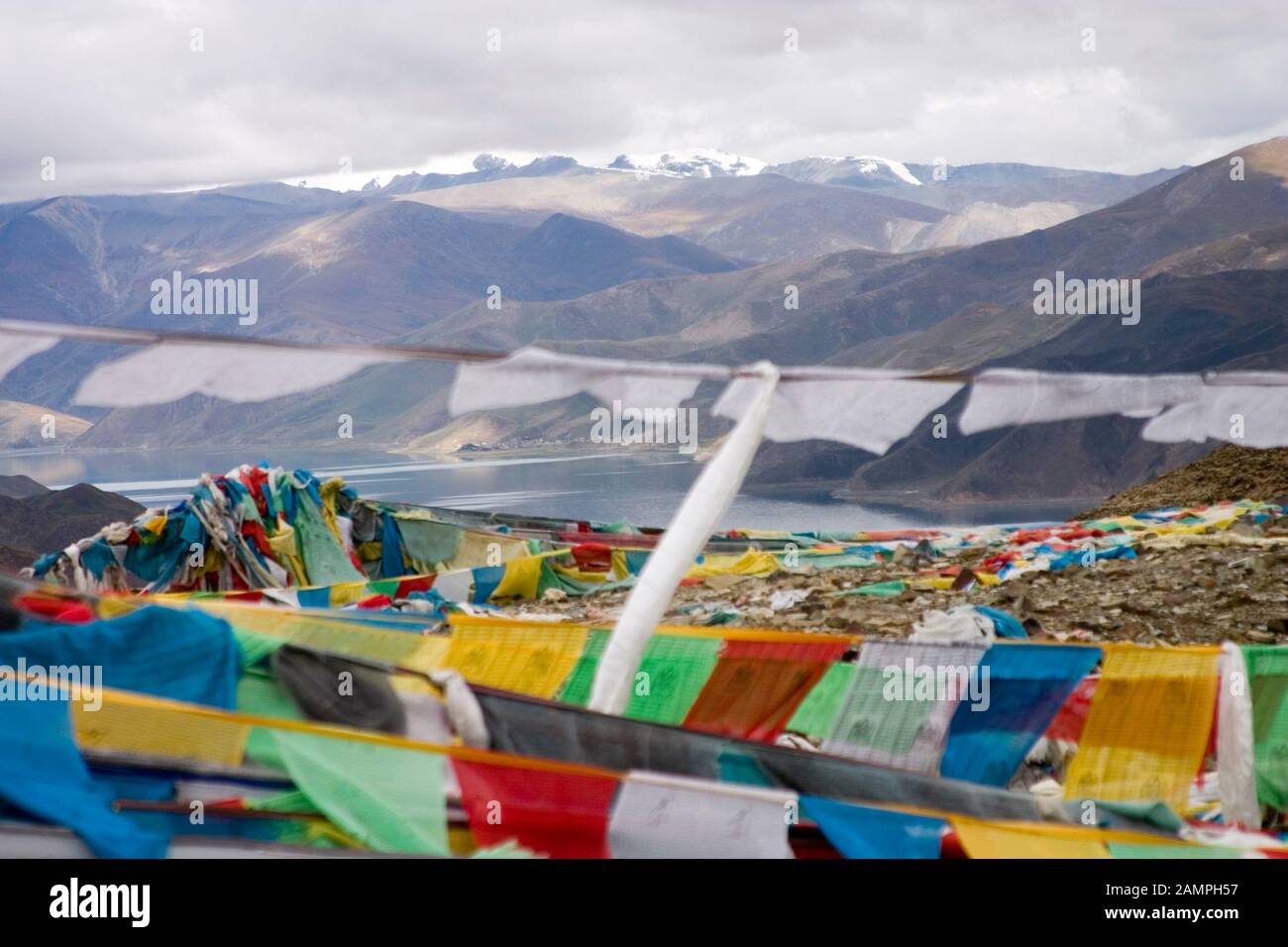 Prayer Flags In Tibet Stock Photo