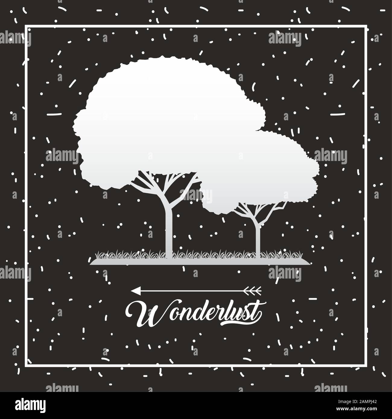 wandelust forest landscape scene icon Stock Vector Image & Art - Alamy