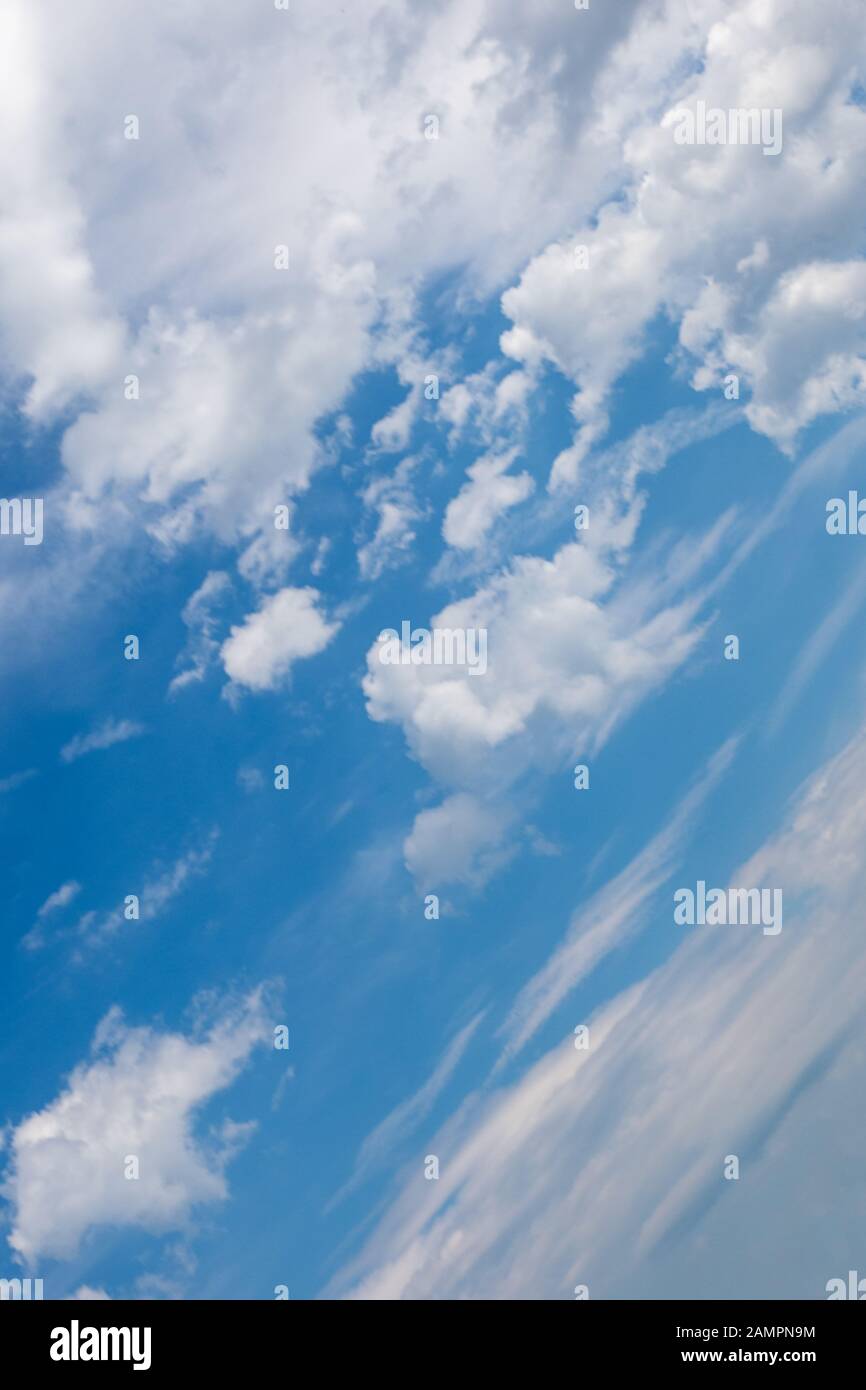 blue sky with Stratocumulus clouds Stock Photo