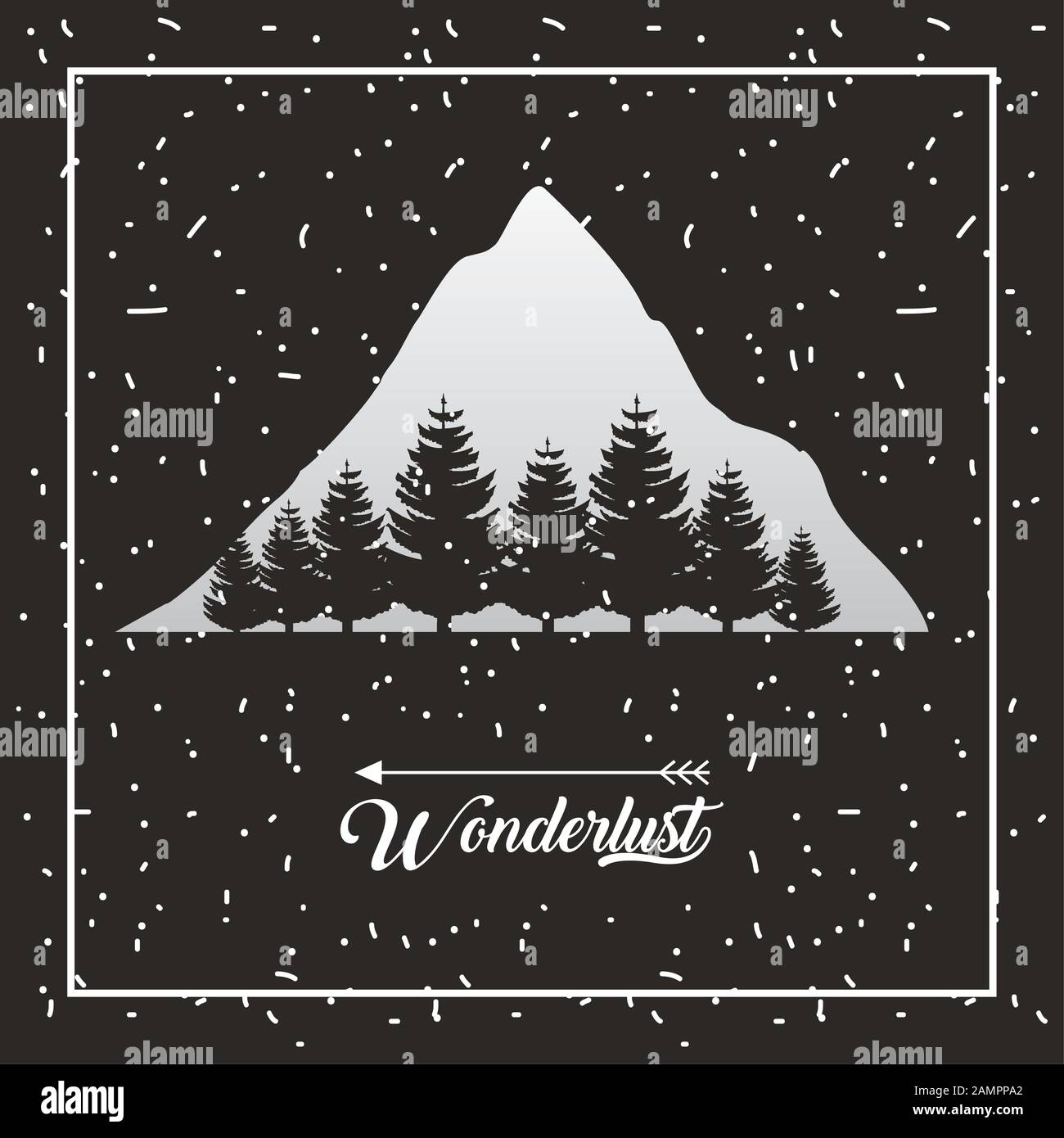 wandelust forest landscape scene icon Stock Vector Image & Art - Alamy