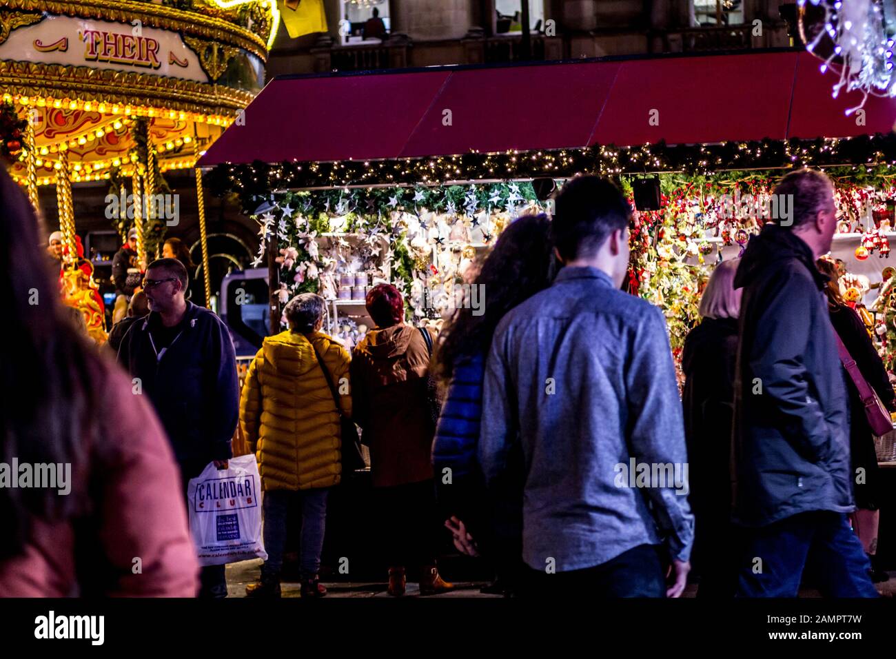 Christmas Fair in Glasgow, George Square, Scotland, UK, 09 December 2019 Stock Photo